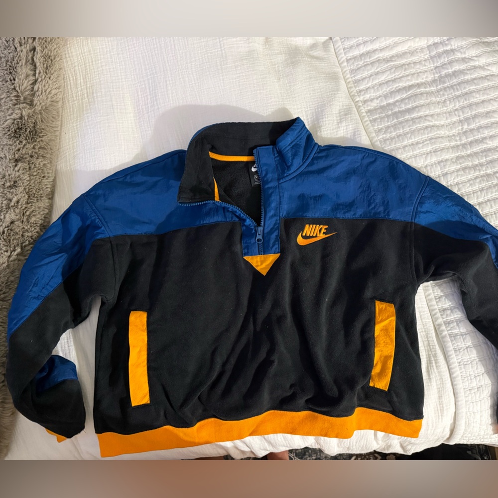 Nike Black and Blue Jacket with Orange Highlights
